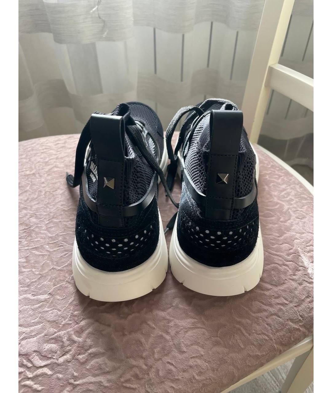 VALENTINO Черные текстильные низкие кроссовки / кеды, фото 6
