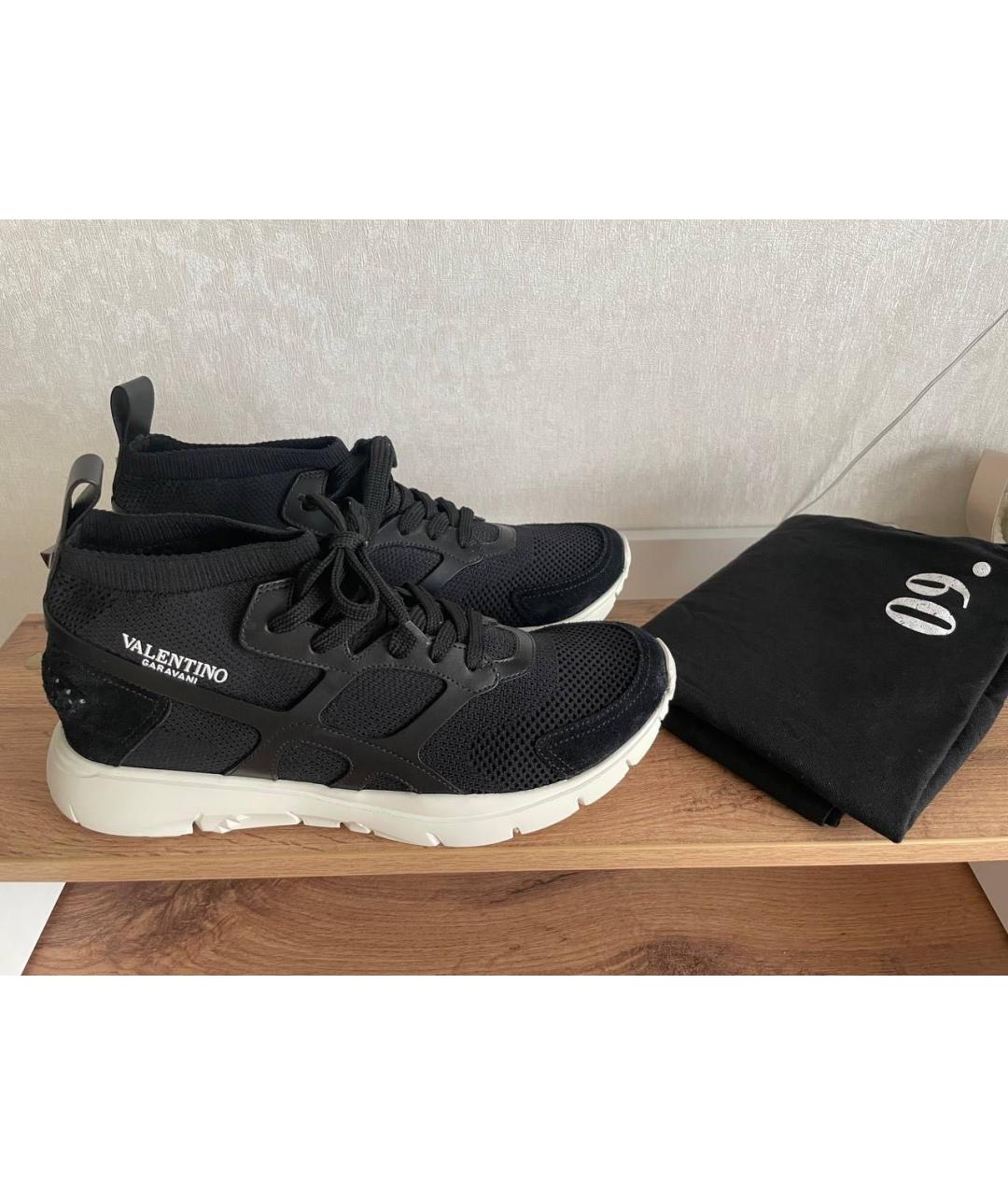 VALENTINO Черные текстильные низкие кроссовки / кеды, фото 9