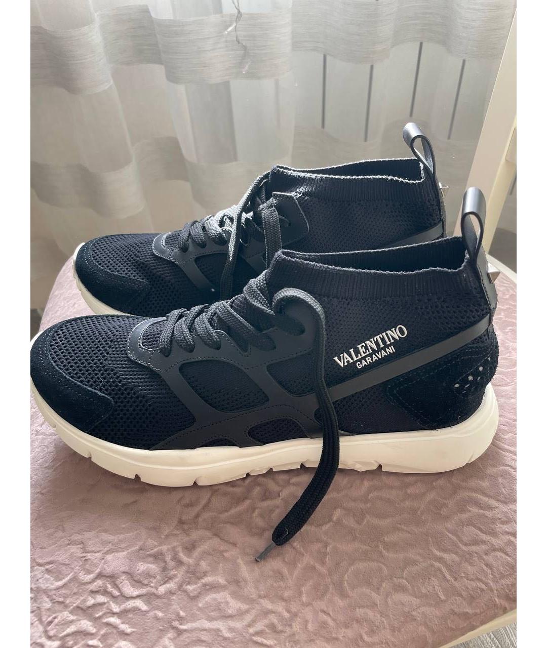 VALENTINO Черные текстильные низкие кроссовки / кеды, фото 7