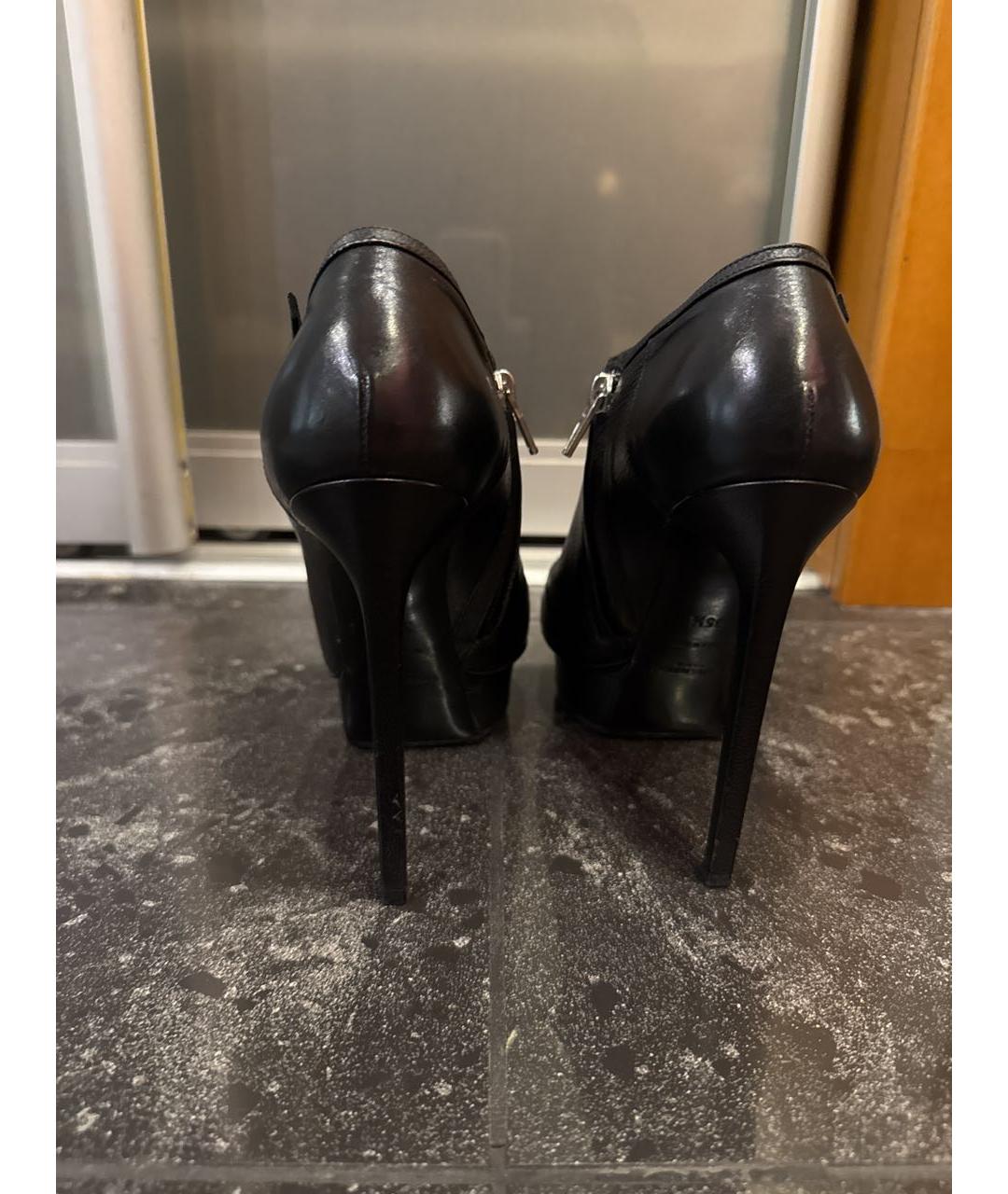 SAINT LAURENT Черные кожаные ботильоны, фото 4