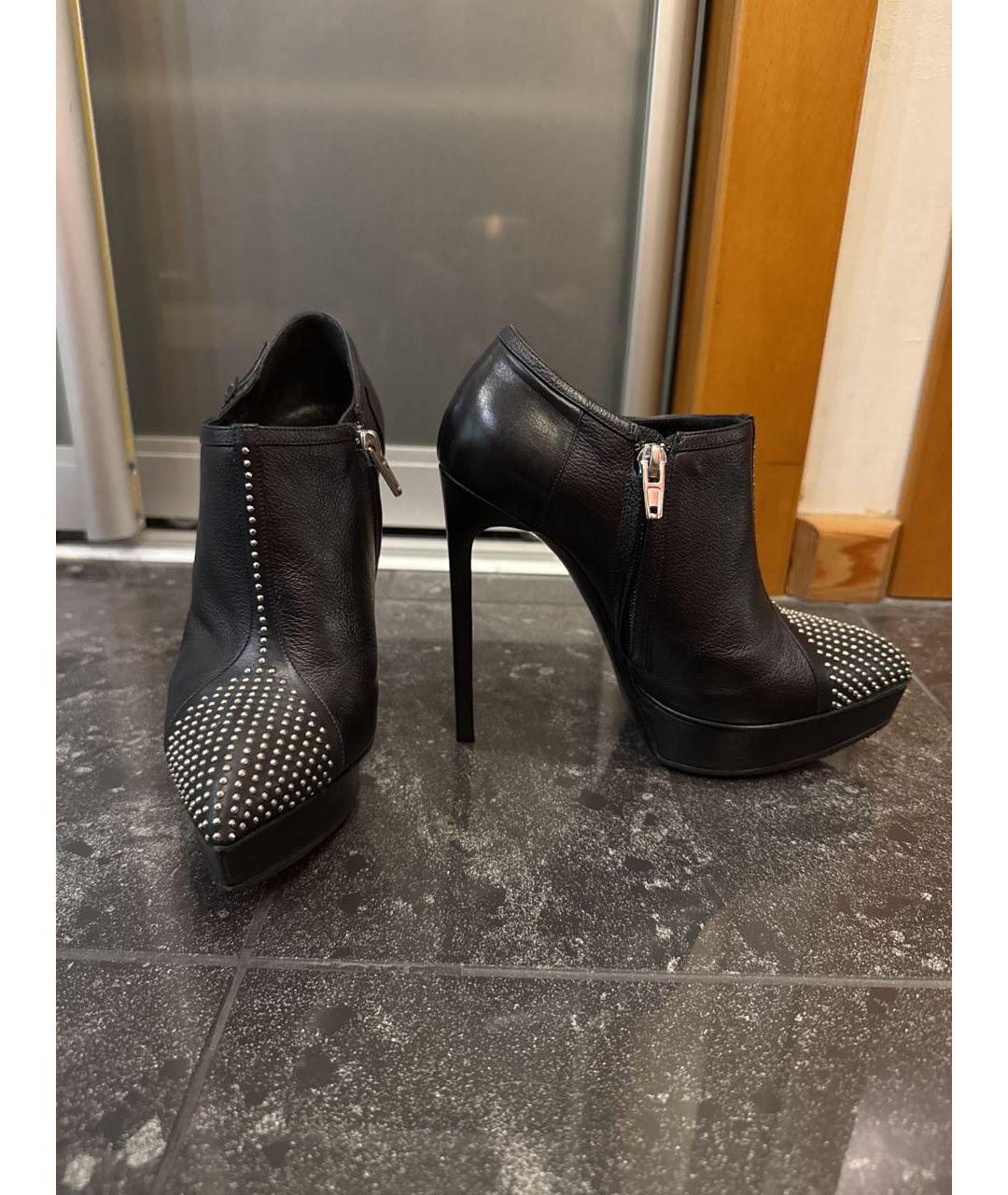 SAINT LAURENT Черные кожаные ботильоны, фото 3
