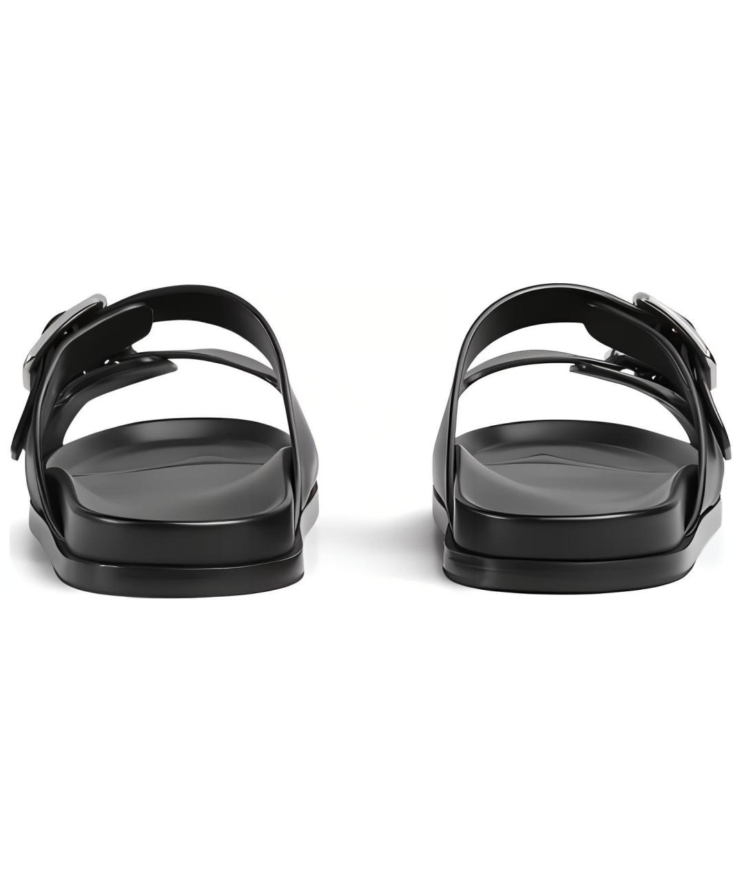 GUCCI Черные кожаные шлепанцы, фото 4