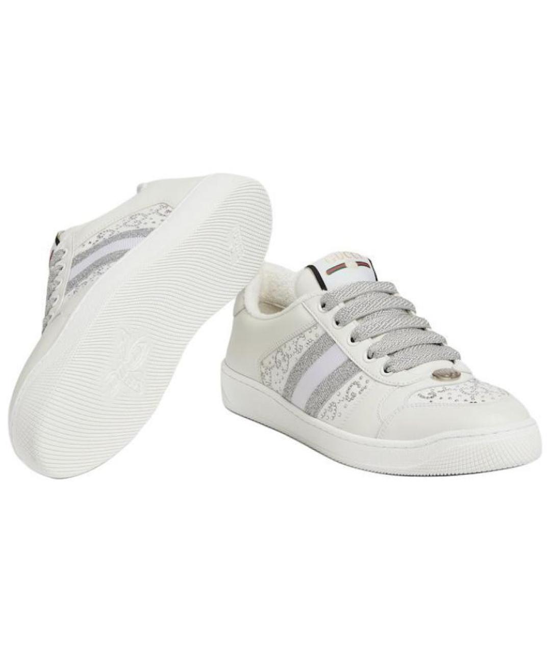 GUCCI Белые кожаные кроссовки, фото 5