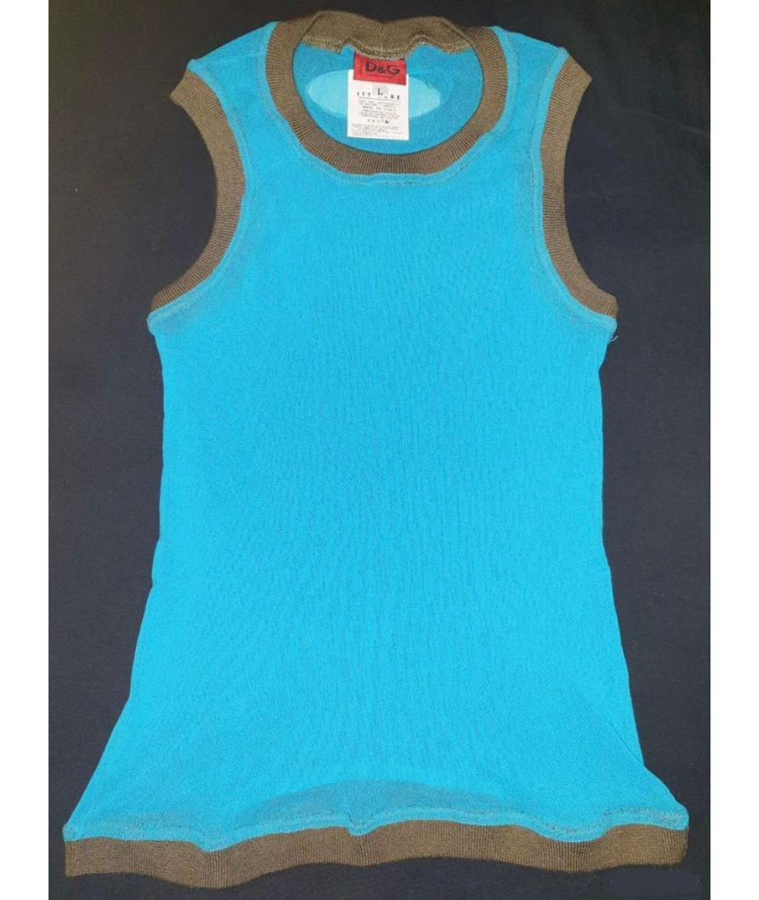 DOLCE&GABBANA Бирюзовая сетчатая майка, фото 7