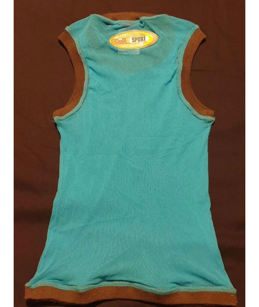 DOLCE&GABBANA Бирюзовая сетчатая майка, фото 2