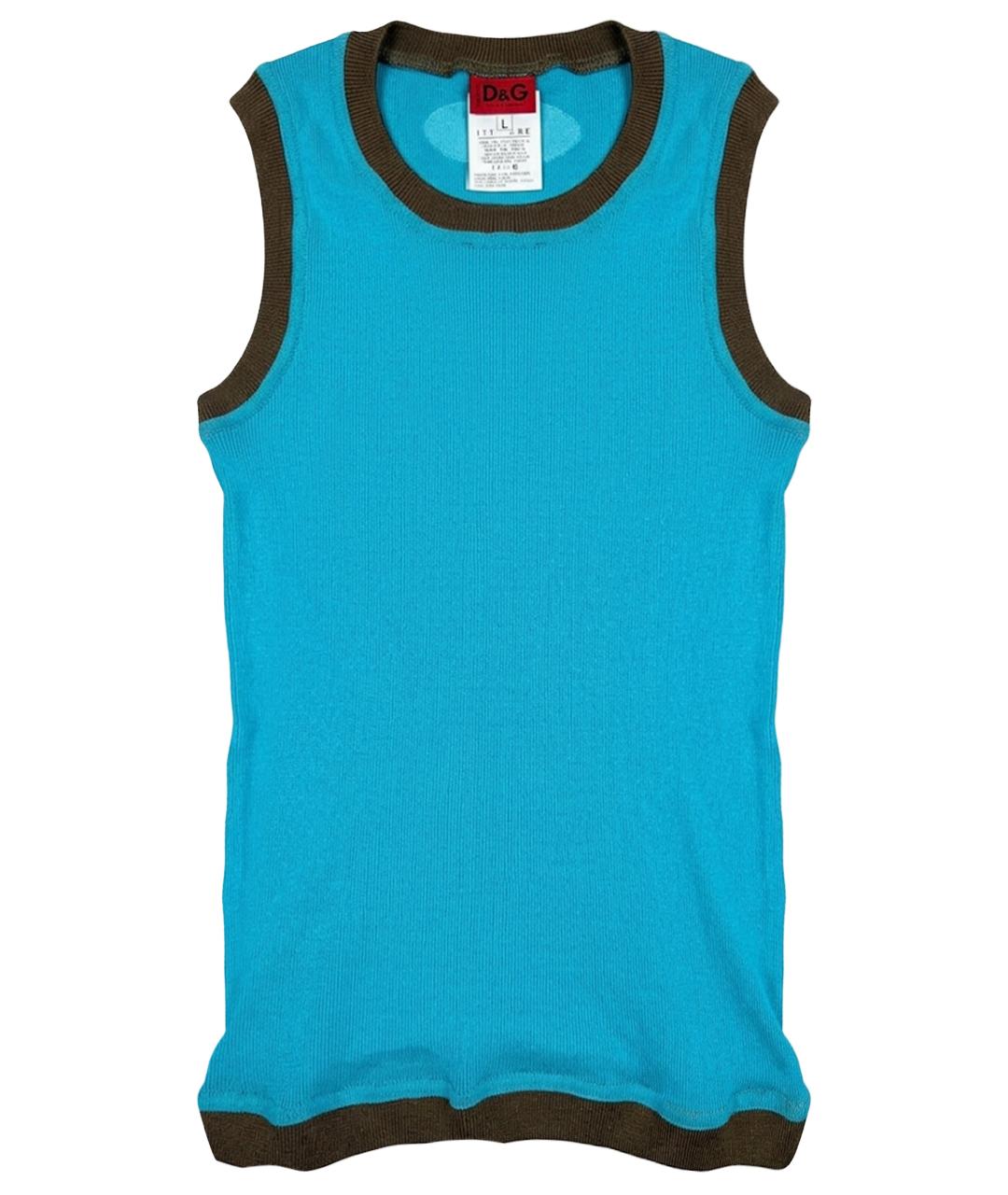 DOLCE&GABBANA Бирюзовая сетчатая майка, фото 1