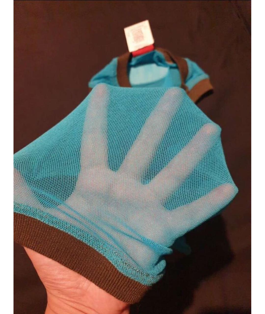 DOLCE&GABBANA Бирюзовая сетчатая майка, фото 5