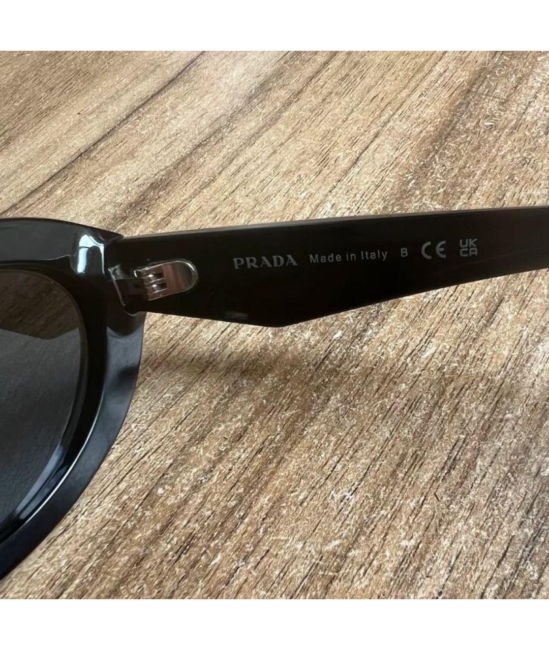 PRADA Черные пластиковые солнцезащитные очки, фото 5