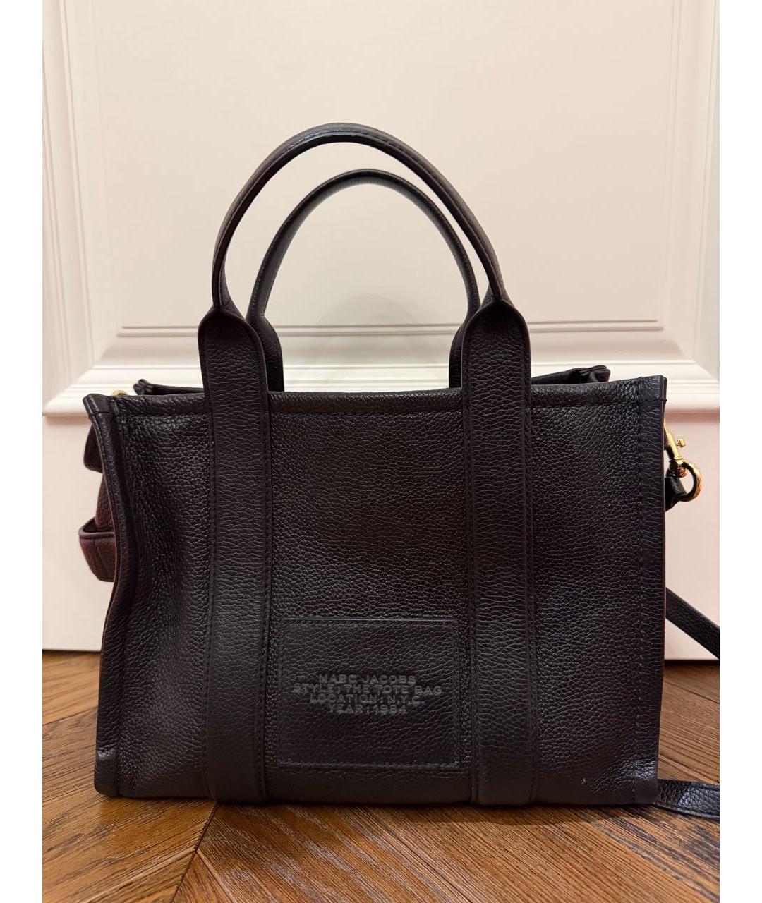 MARC JACOBS Черная кожаная сумка тоут, фото 3