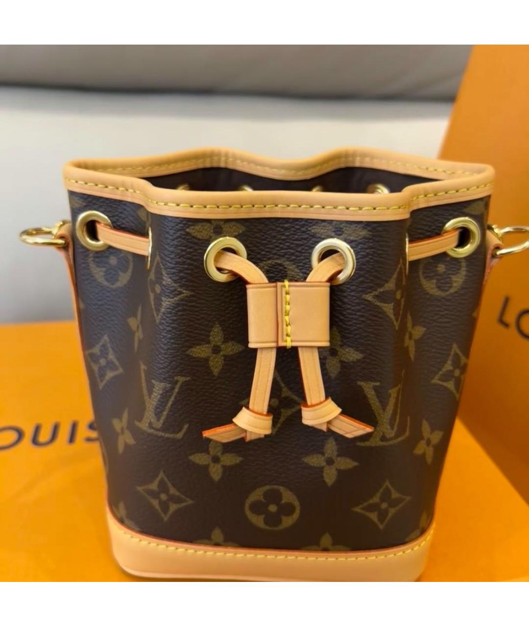 LOUIS VUITTON Коричневая кожаная сумка через плечо, фото 3
