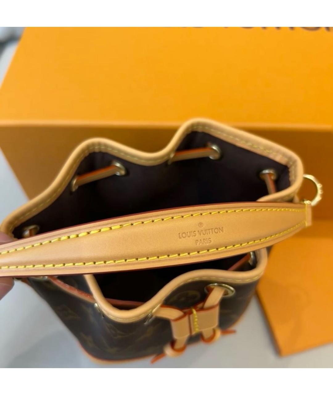 LOUIS VUITTON Коричневая кожаная сумка через плечо, фото 4