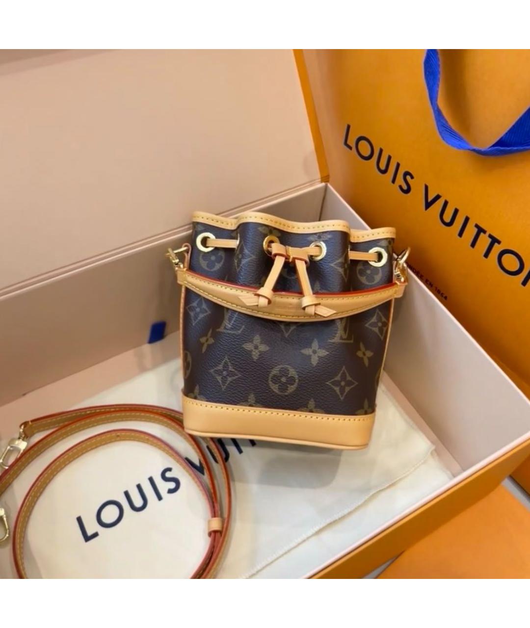LOUIS VUITTON Коричневая кожаная сумка через плечо, фото 2