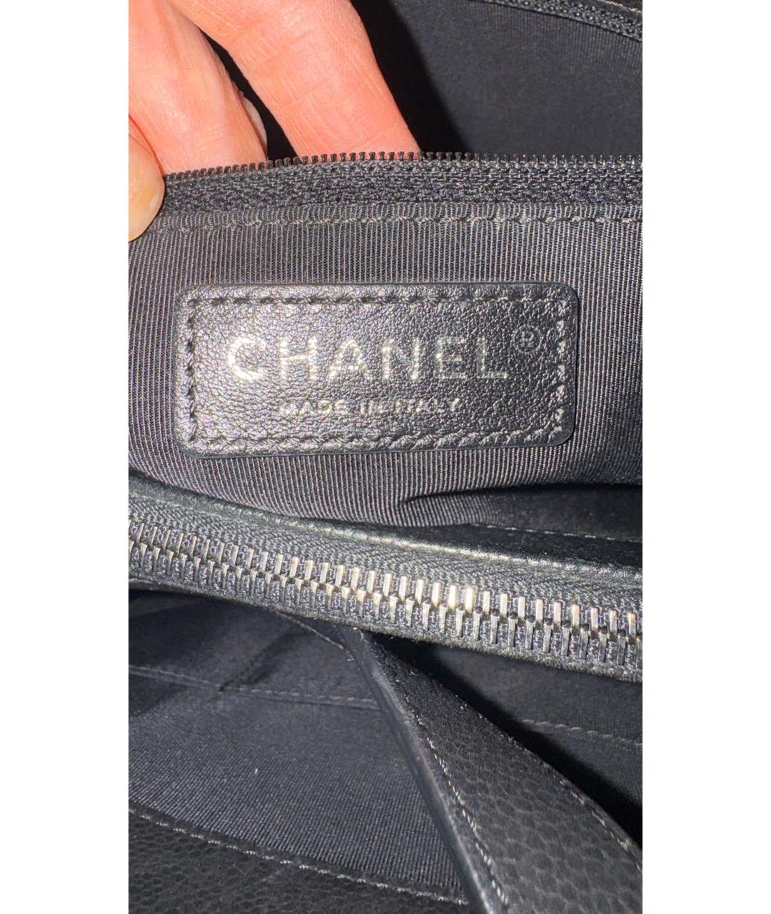 CHANEL Черная кожаная сумка тоут, фото 8