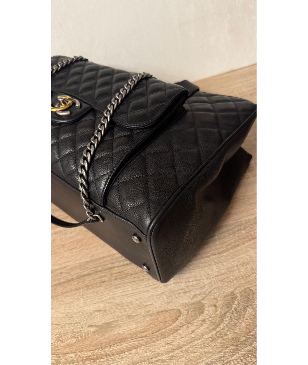 CHANEL Черная кожаная сумка тоут, фото 3