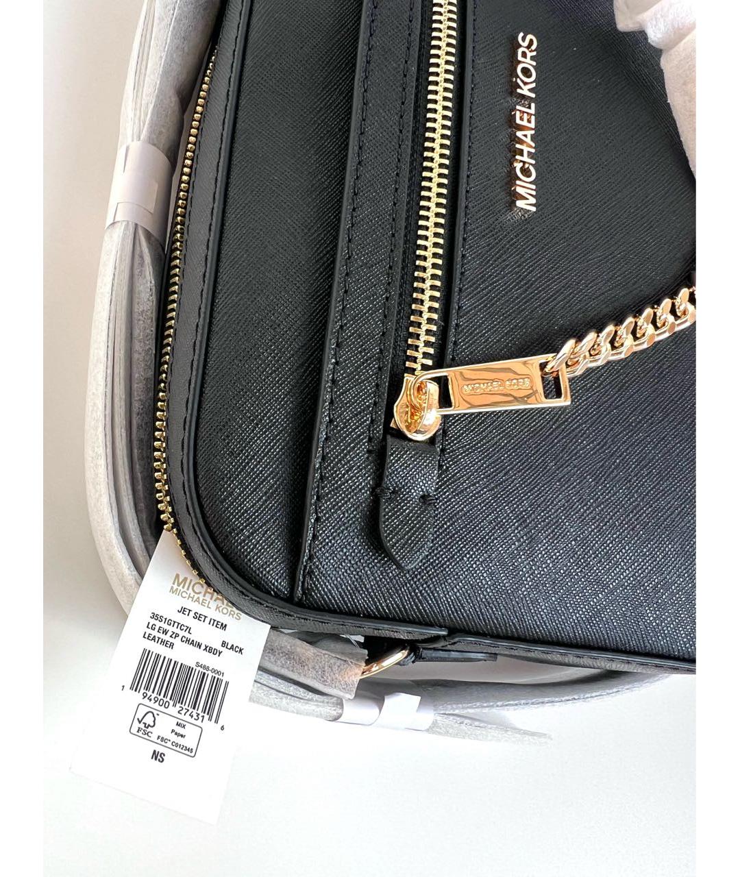 MICHAEL KORS Черная кожаная сумка через плечо, фото 7