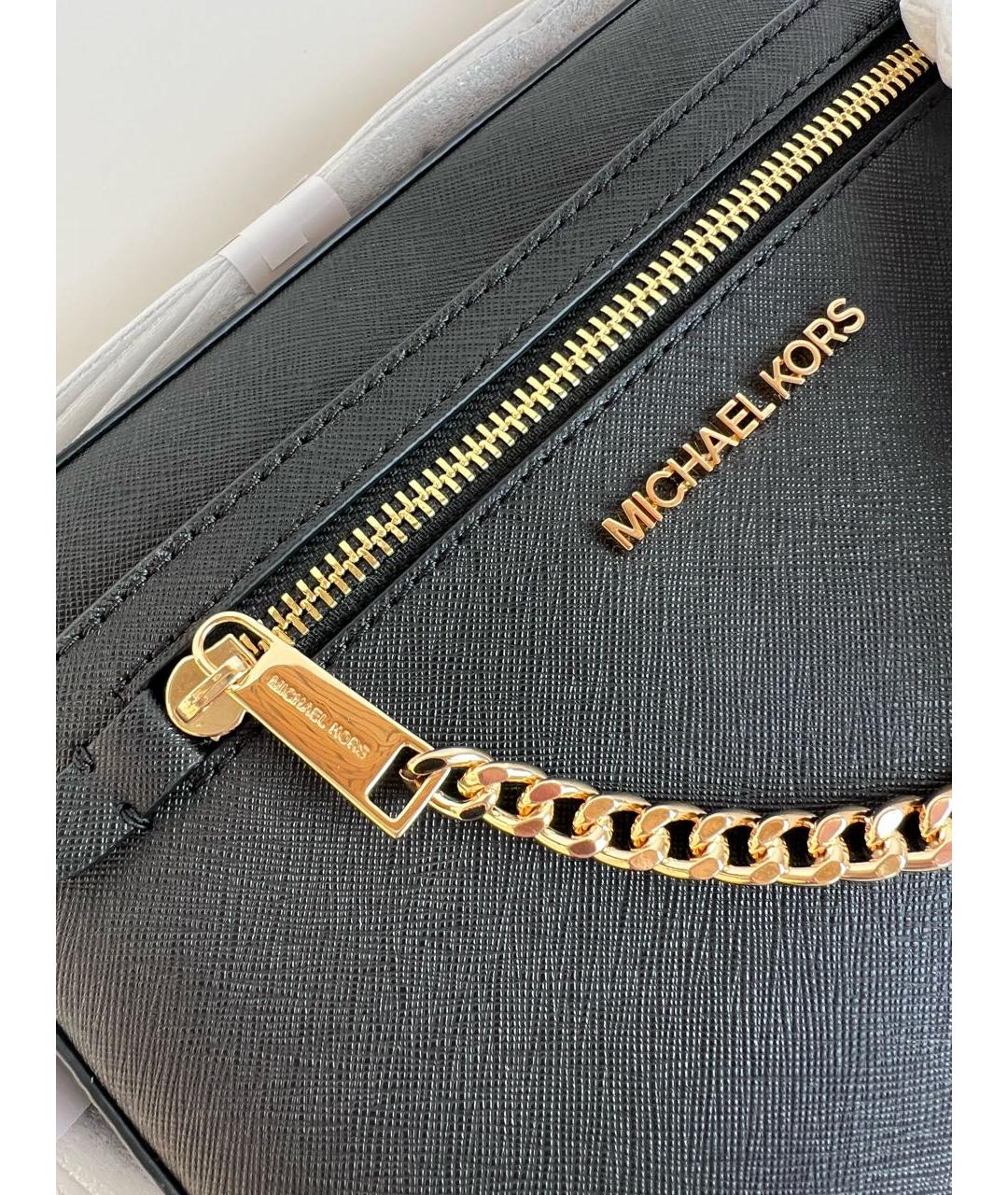 MICHAEL KORS Черная кожаная сумка через плечо, фото 8