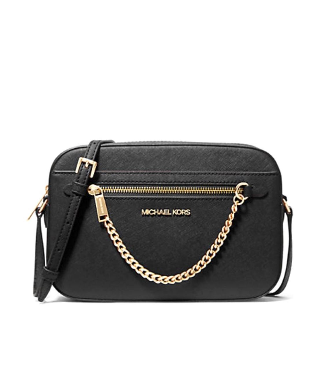 MICHAEL KORS Черная кожаная сумка через плечо, фото 9