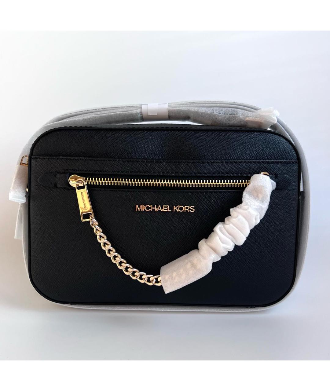 MICHAEL KORS Черная кожаная сумка через плечо, фото 4