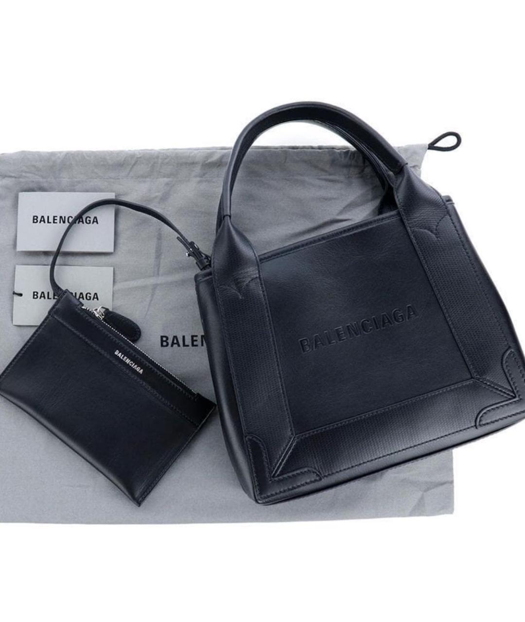 BALENCIAGA Черная кожаная сумка тоут, фото 2