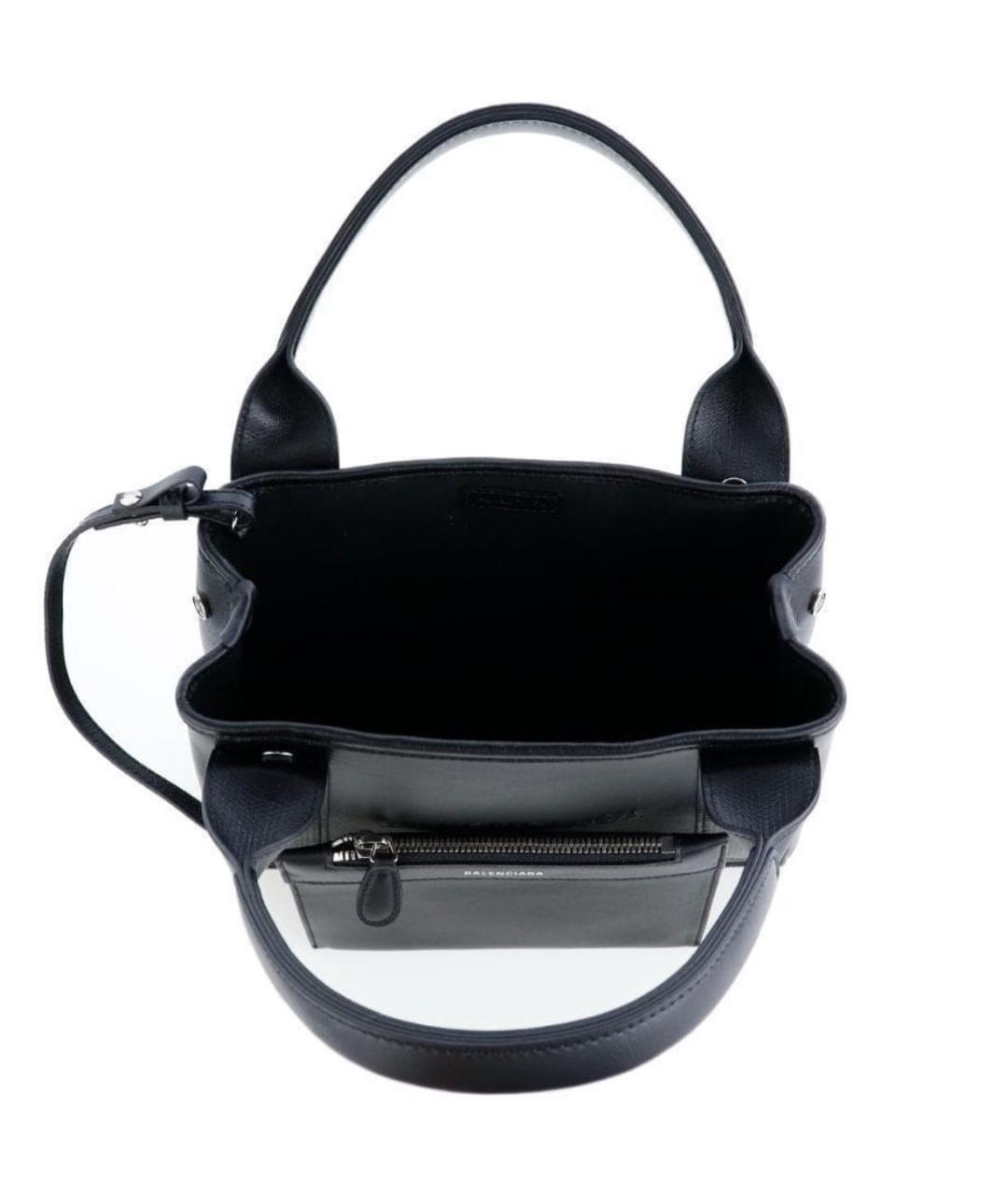 BALENCIAGA Черная кожаная сумка тоут, фото 3