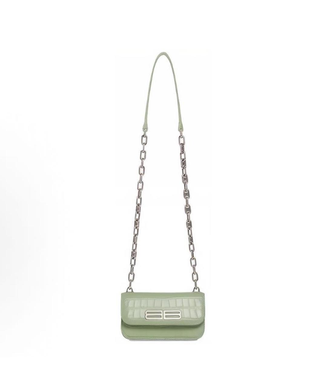 BALENCIAGA Зеленая кожаная сумка через плечо, фото 2