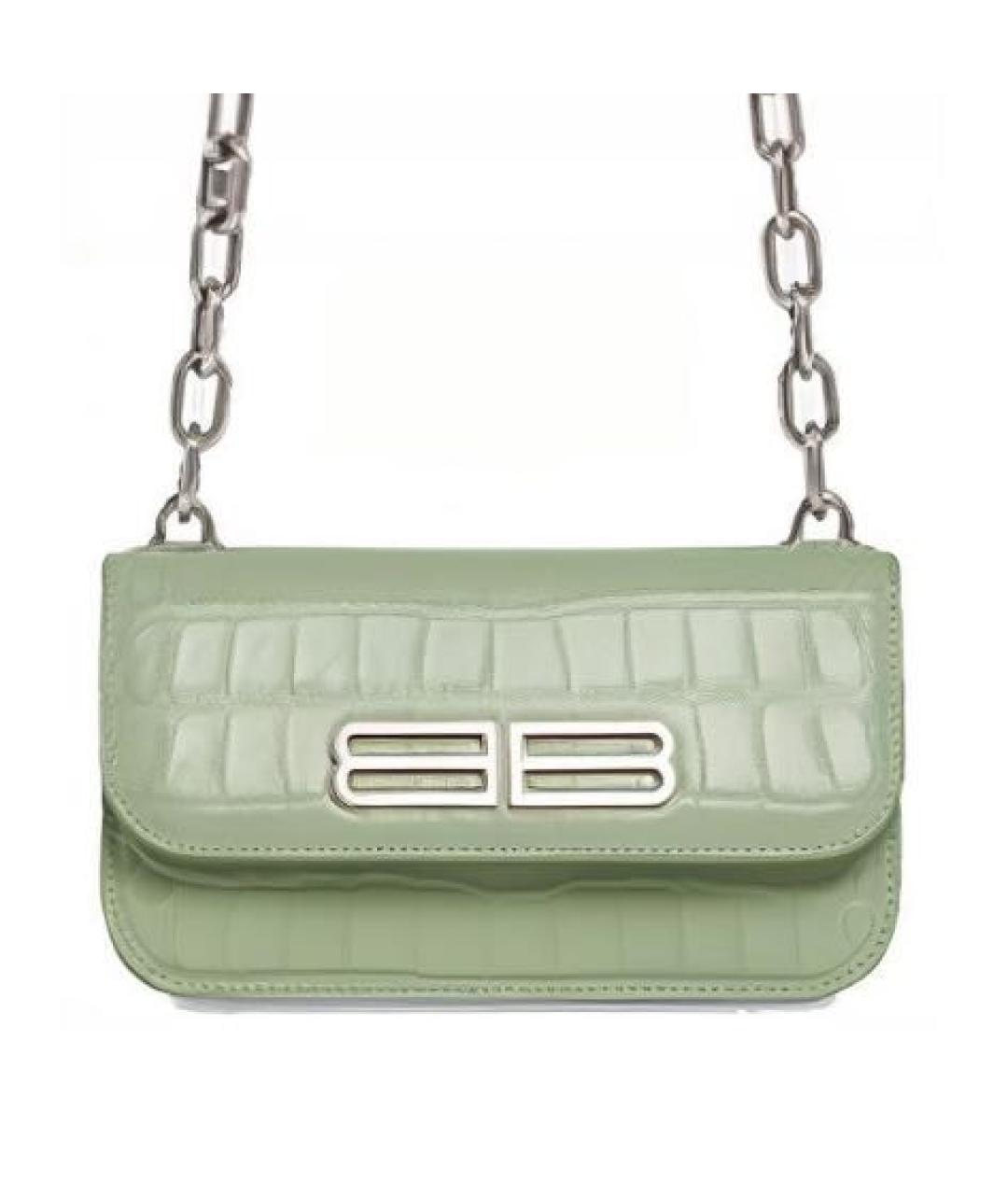 BALENCIAGA Зеленая кожаная сумка через плечо, фото 1