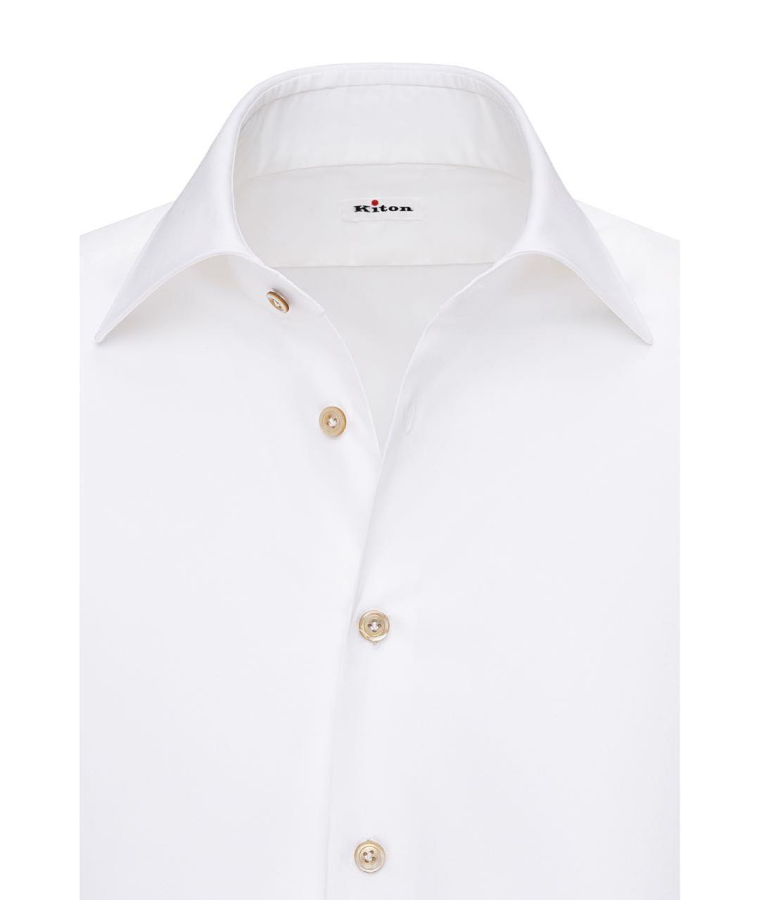 KITON Белая хлопковая классическая рубашка, фото 3