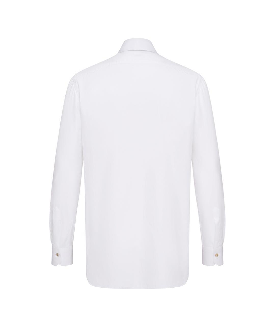 KITON Белая хлопковая классическая рубашка, фото 2