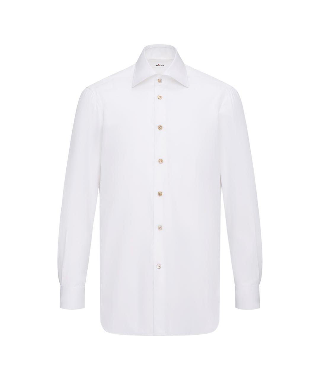 KITON Белая хлопковая классическая рубашка, фото 1