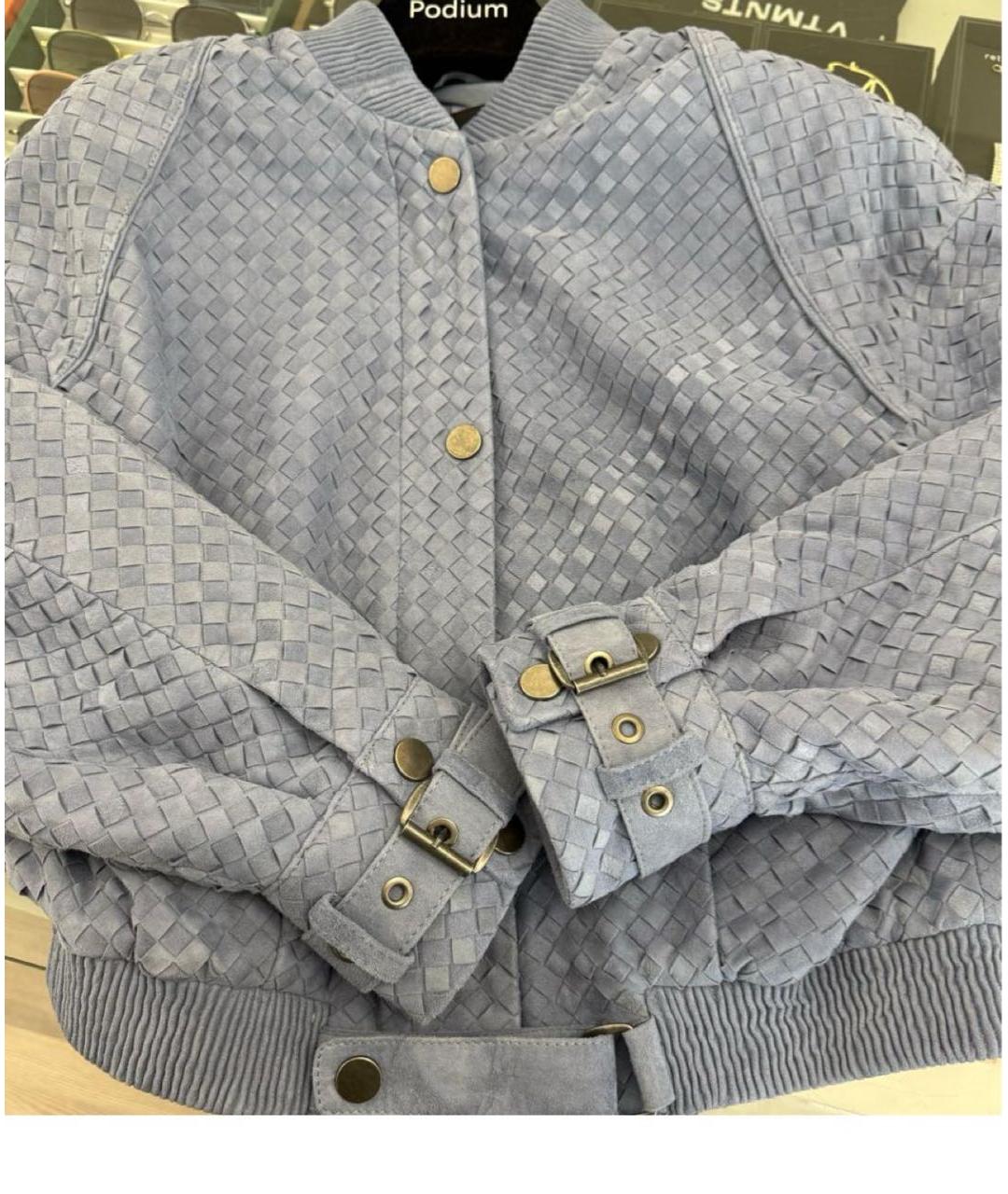 HAIKURE Голубая замшевая куртка, фото 3