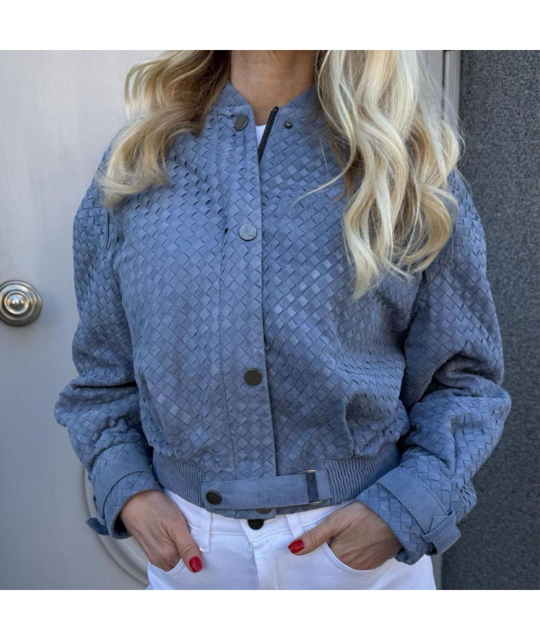 HAIKURE Голубая замшевая куртка, фото 6