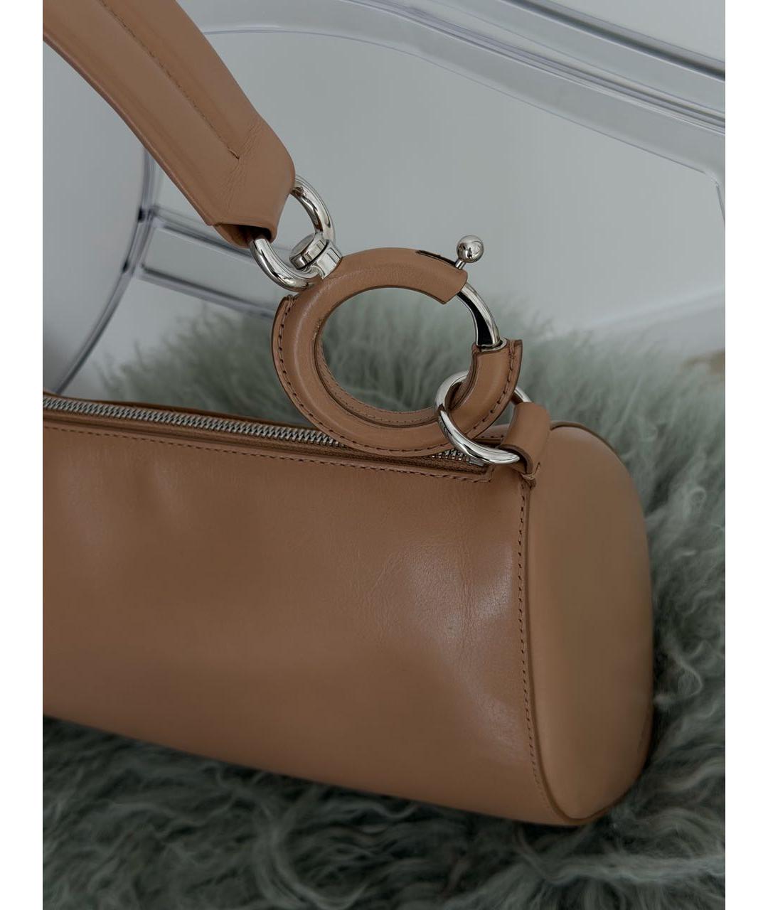 BURBERRY Бежевая кожаная сумка через плечо, фото 5