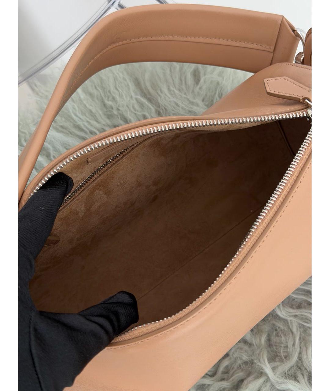 BURBERRY Бежевая кожаная сумка через плечо, фото 6