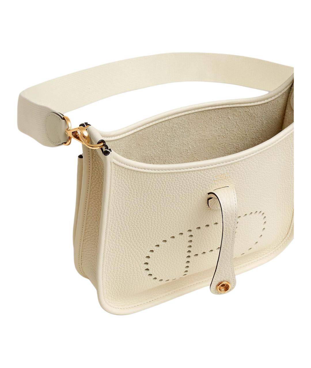 HERMES Бежевая кожаная сумка через плечо, фото 4