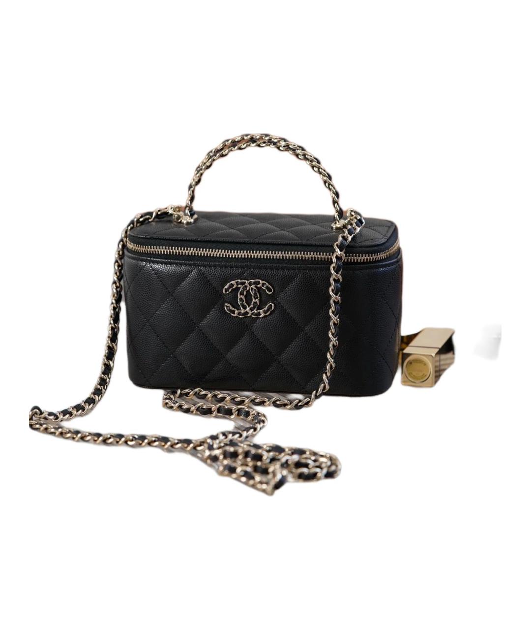 CHANEL Черная кожаная сумка через плечо, фото 2