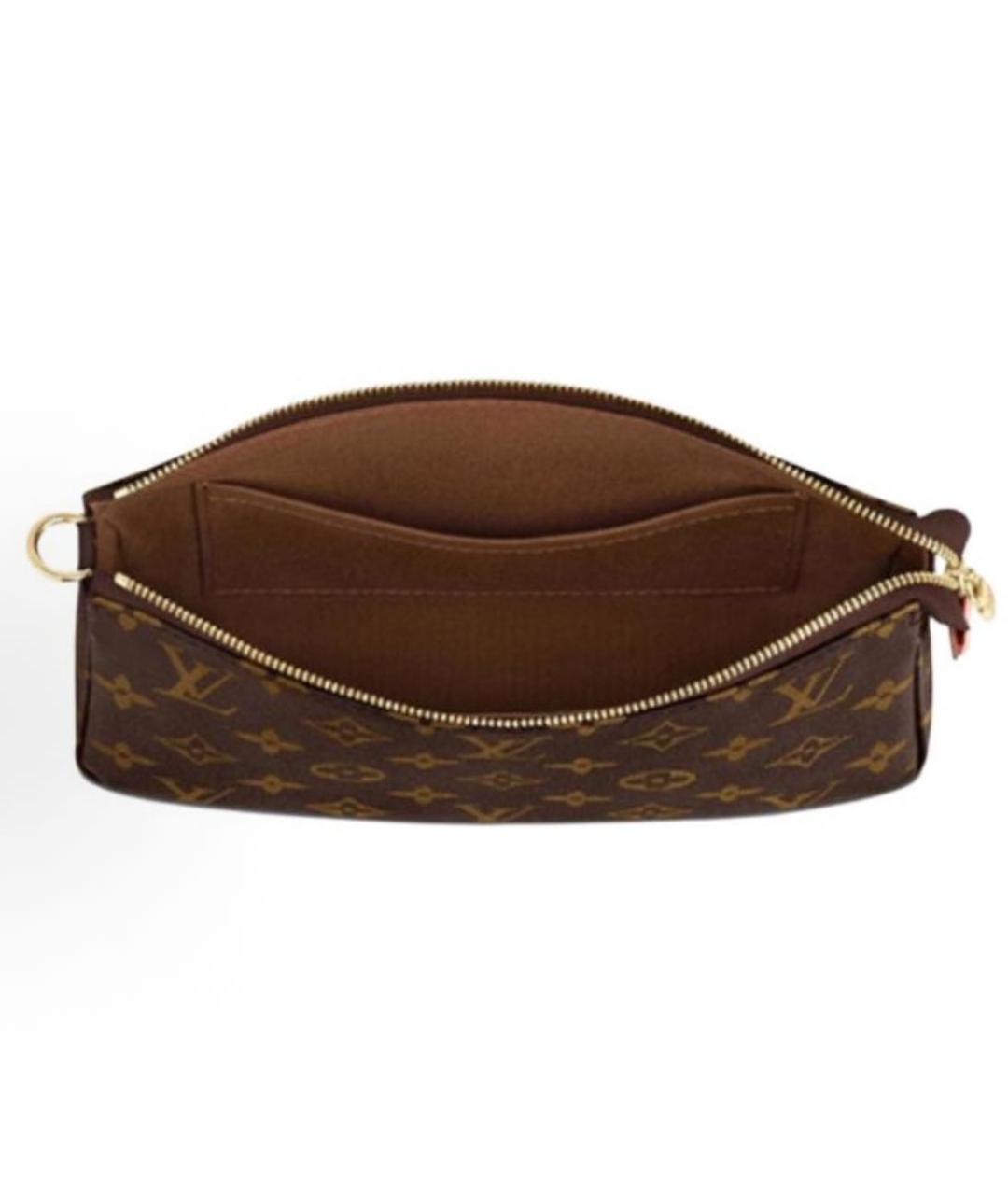 LOUIS VUITTON Коричневая кожаная сумка через плечо, фото 2