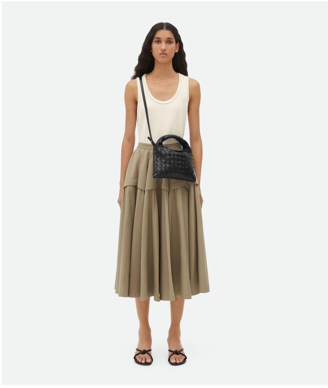 BOTTEGA VENETA Черная кожаная сумка с короткими ручками, фото 8