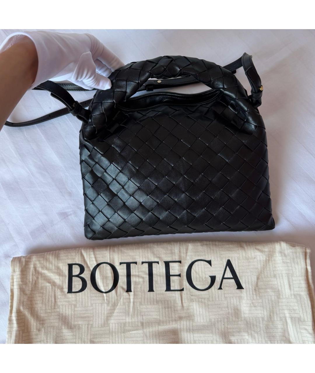 BOTTEGA VENETA Черная кожаная сумка с короткими ручками, фото 5