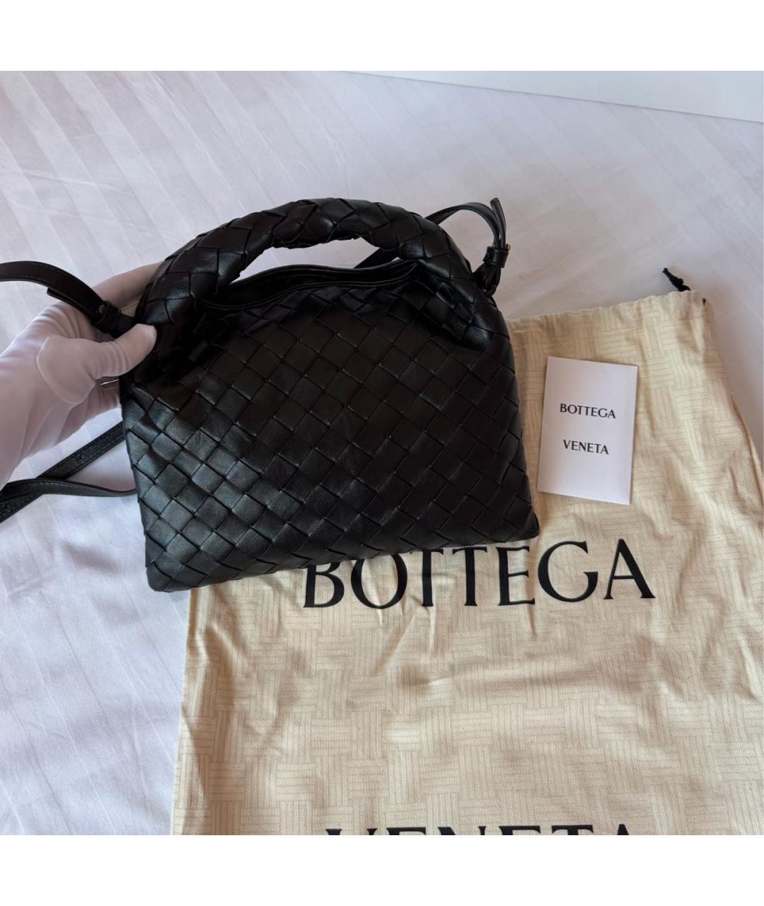 BOTTEGA VENETA Черная кожаная сумка с короткими ручками, фото 3