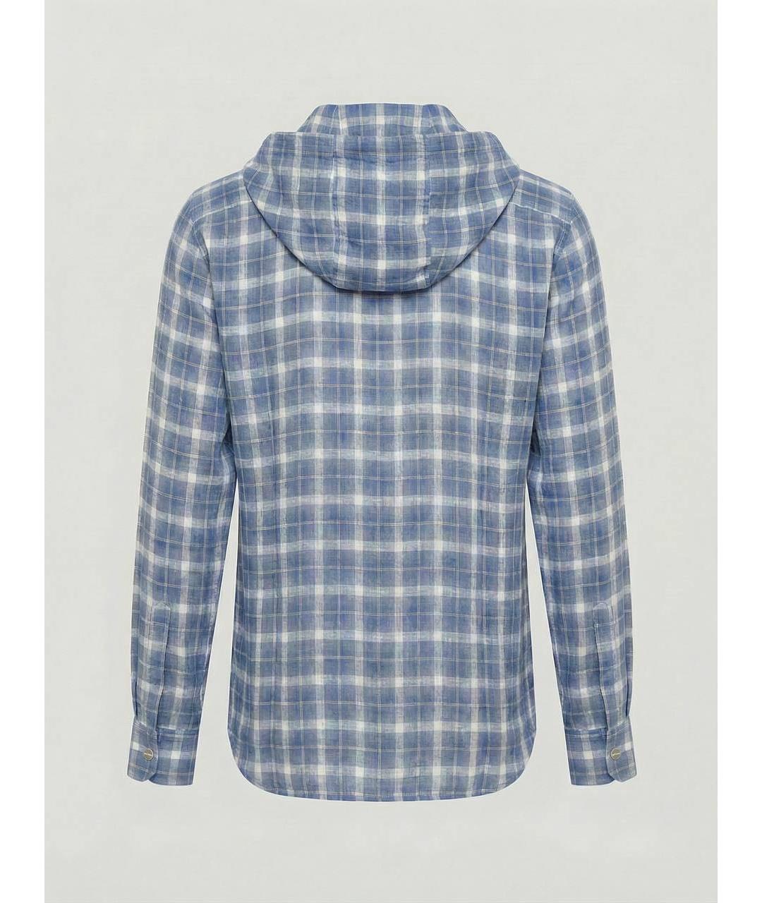 KITON Голубая льняная кэжуал рубашка, фото 2