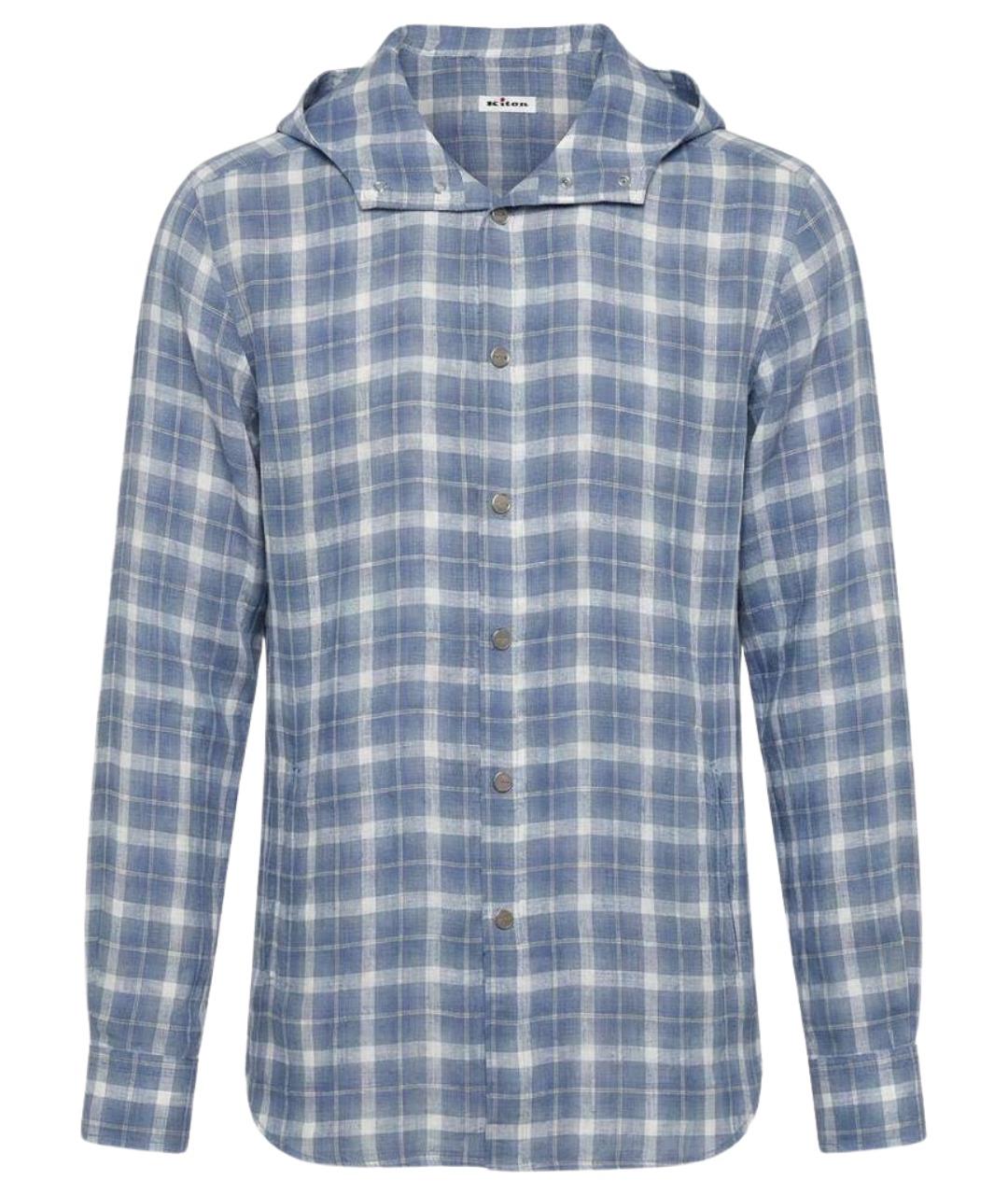 KITON Голубая льняная кэжуал рубашка, фото 1