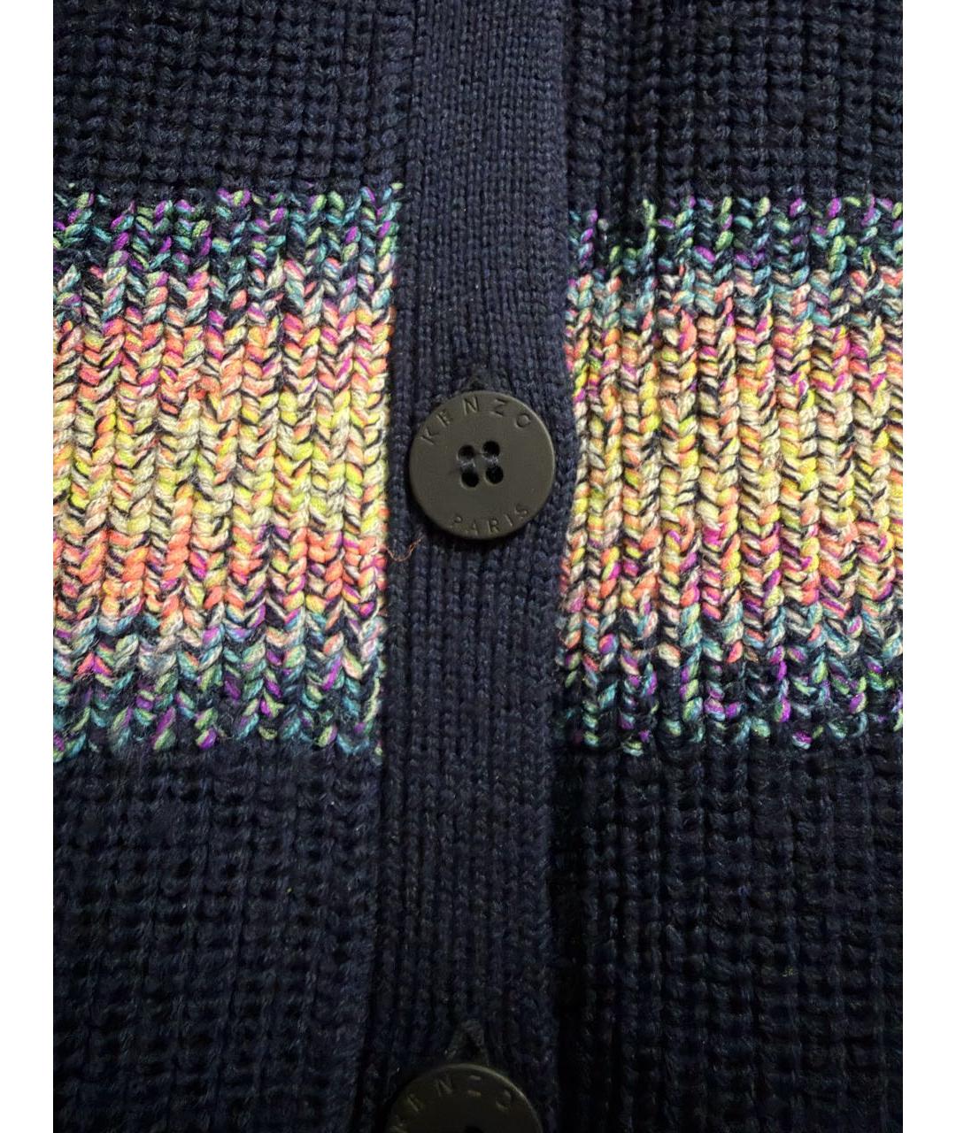 KENZO Темно-синий шерстяной кардиган, фото 3