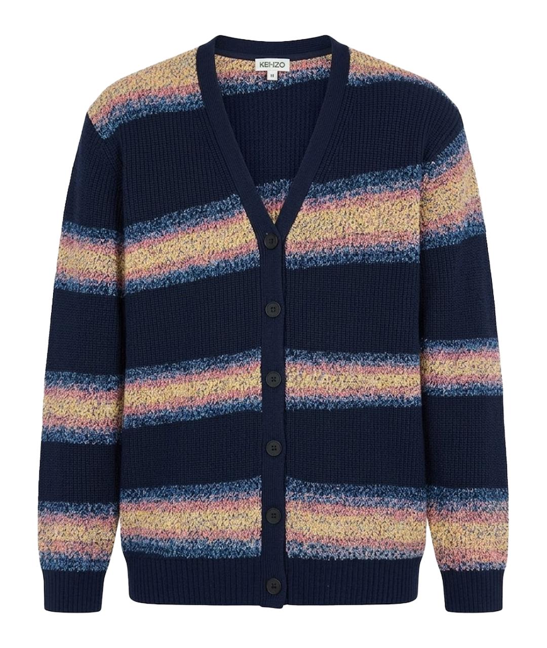 KENZO Темно-синий шерстяной кардиган, фото 1