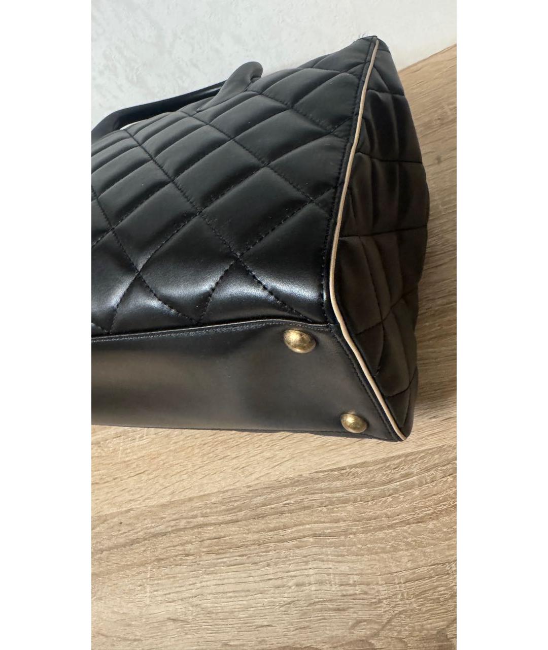 CHANEL Черная кожаная сумка тоут, фото 6