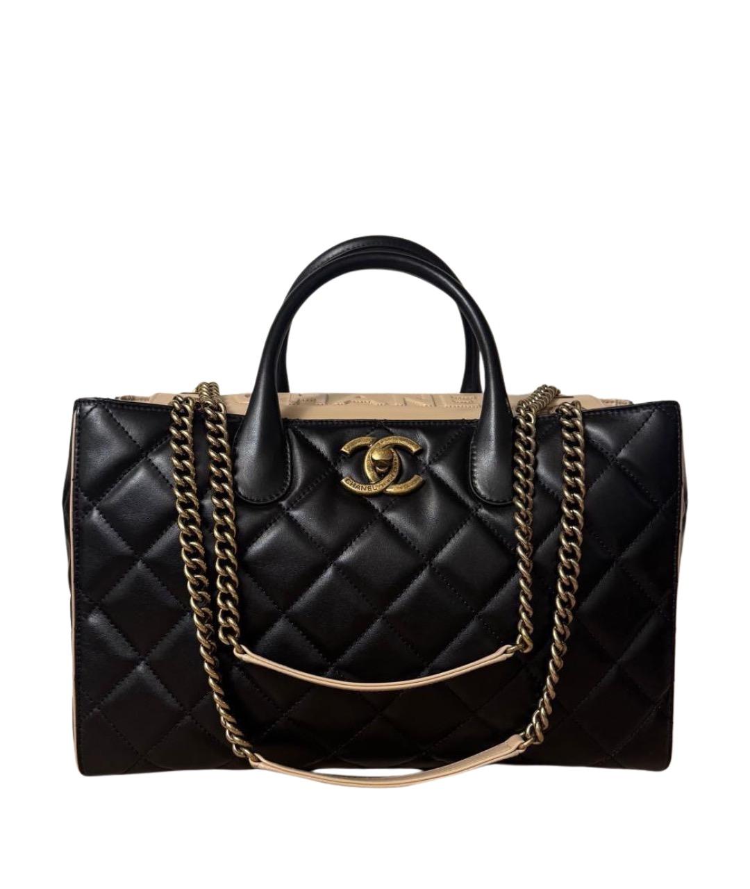 CHANEL Черная кожаная сумка тоут, фото 1