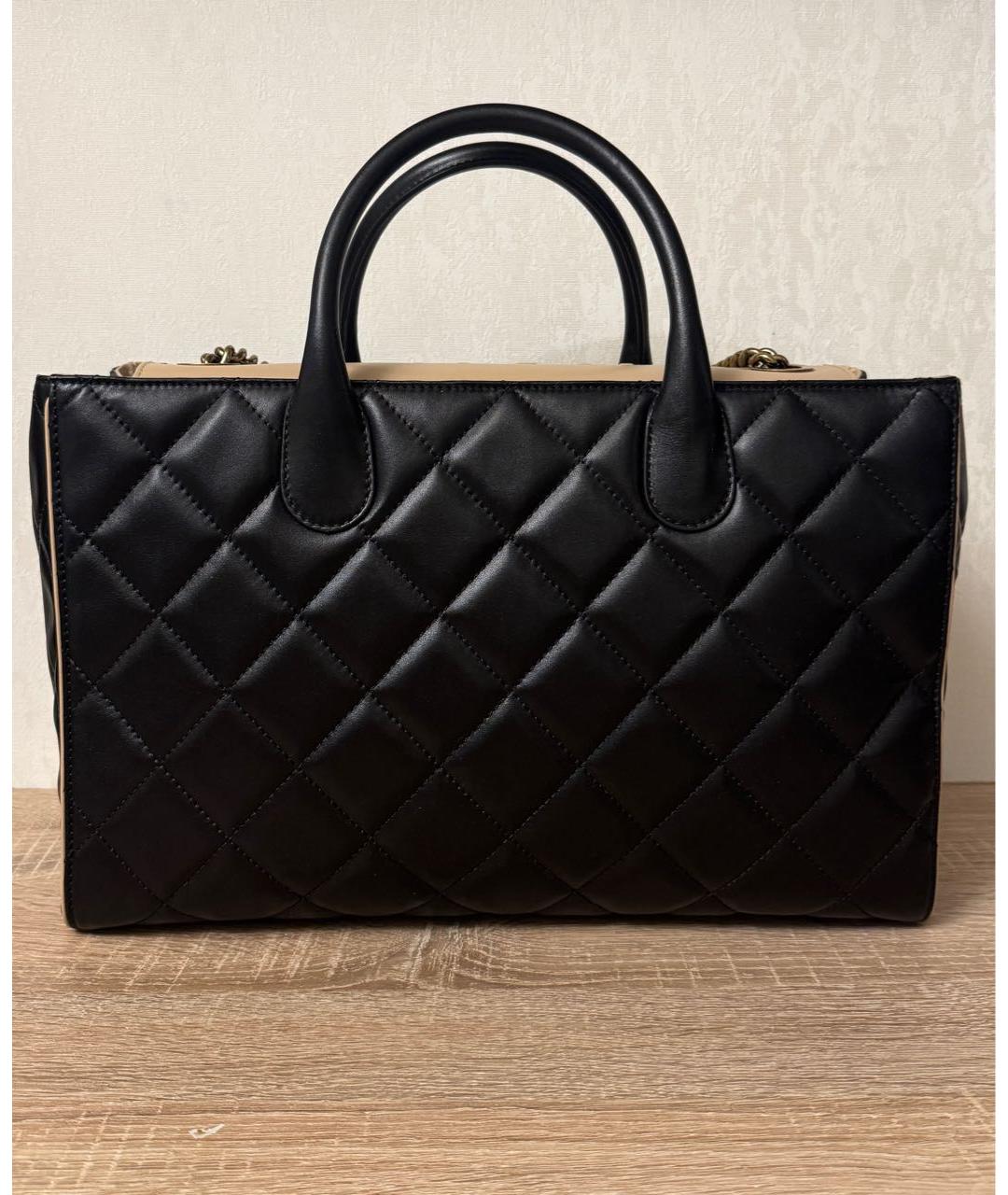 CHANEL Черная кожаная сумка тоут, фото 2