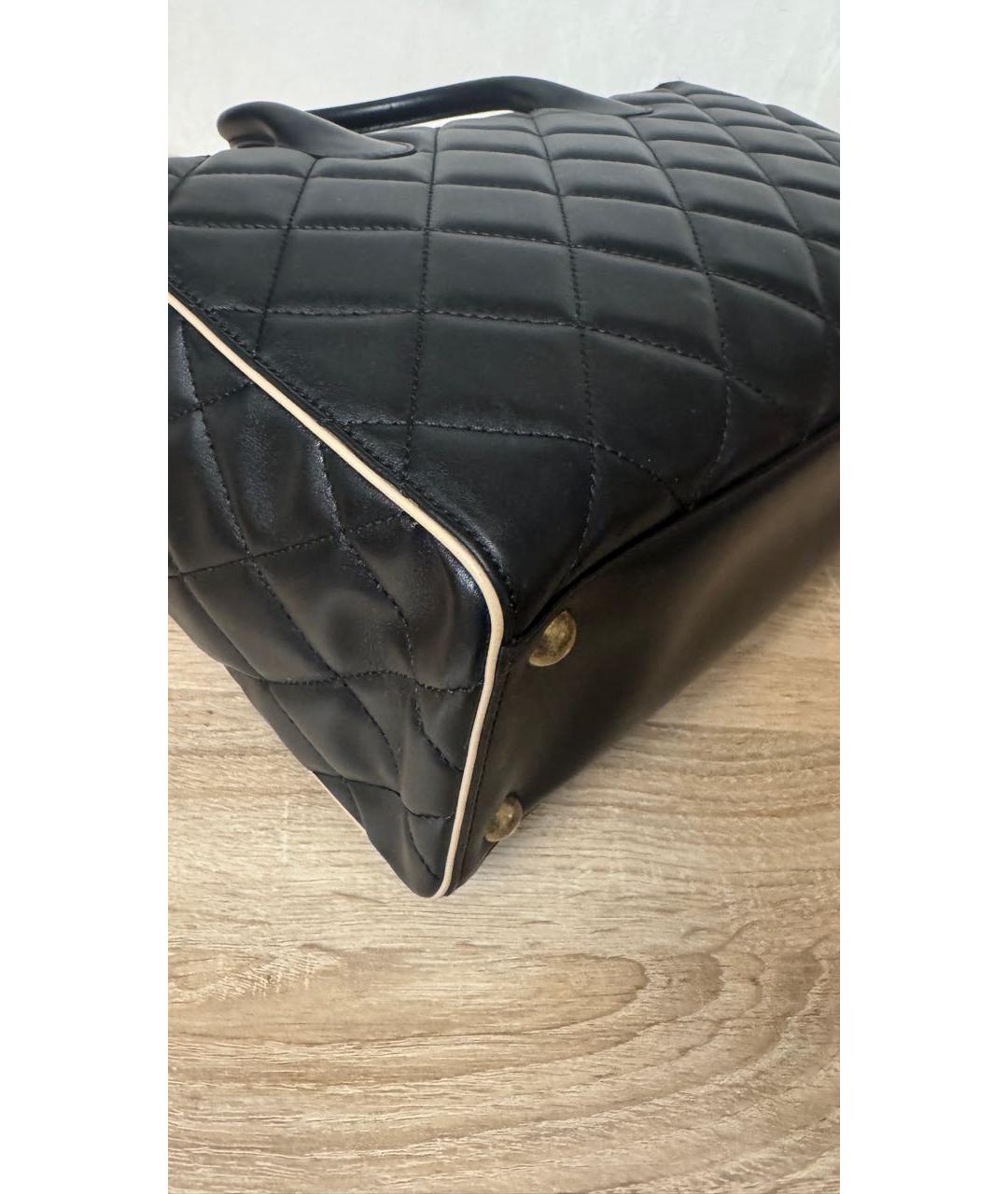 CHANEL Черная кожаная сумка тоут, фото 5
