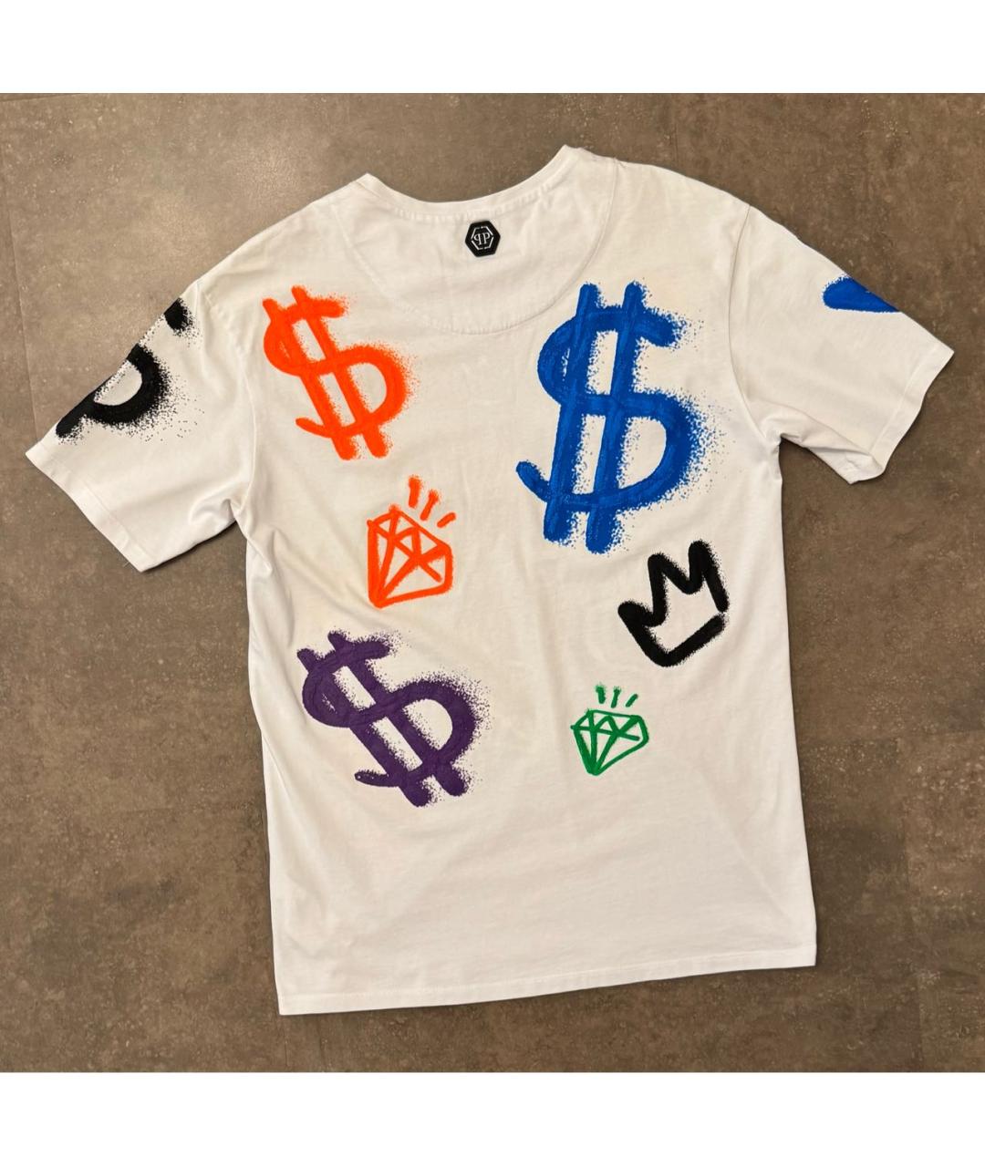 PHILIPP PLEIN Белая хлопковая футболка, фото 7