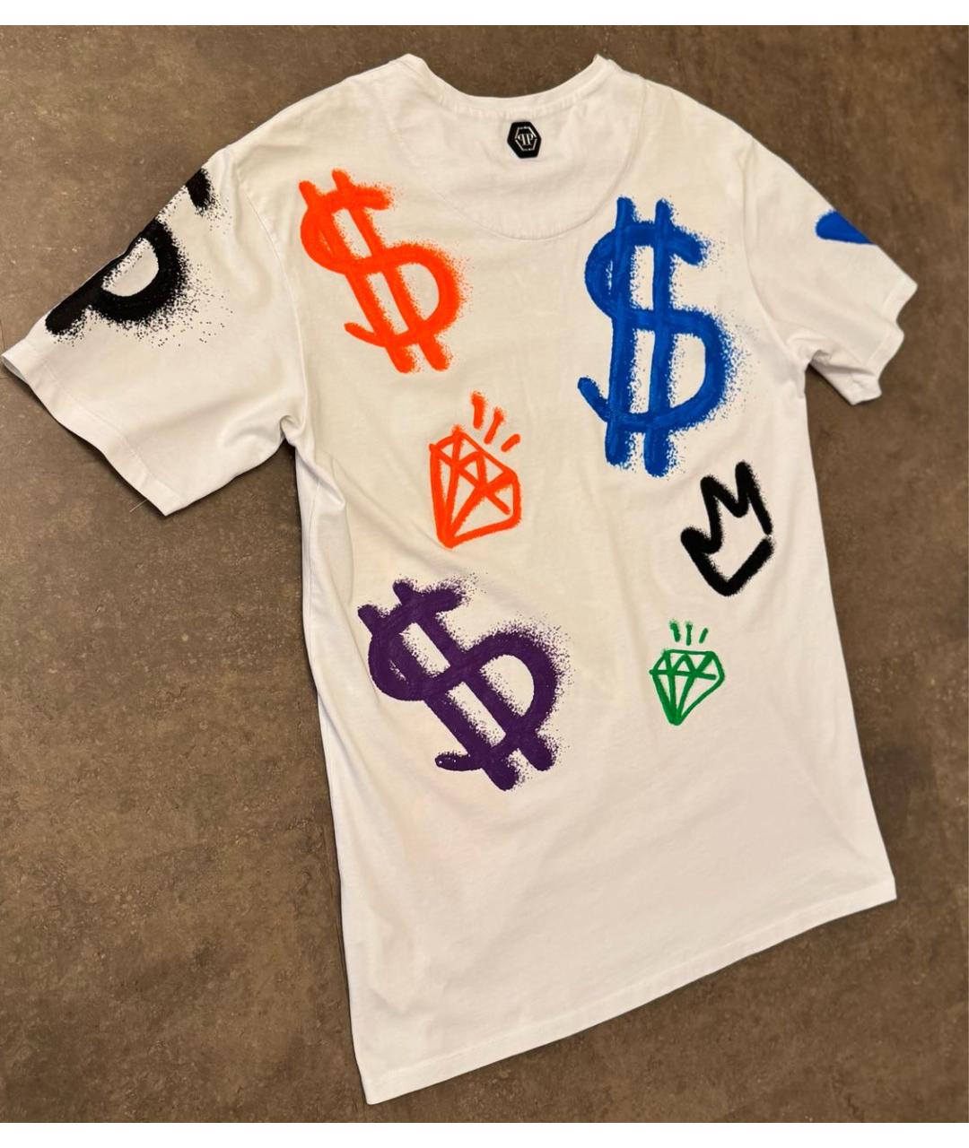 PHILIPP PLEIN Белая хлопковая футболка, фото 8