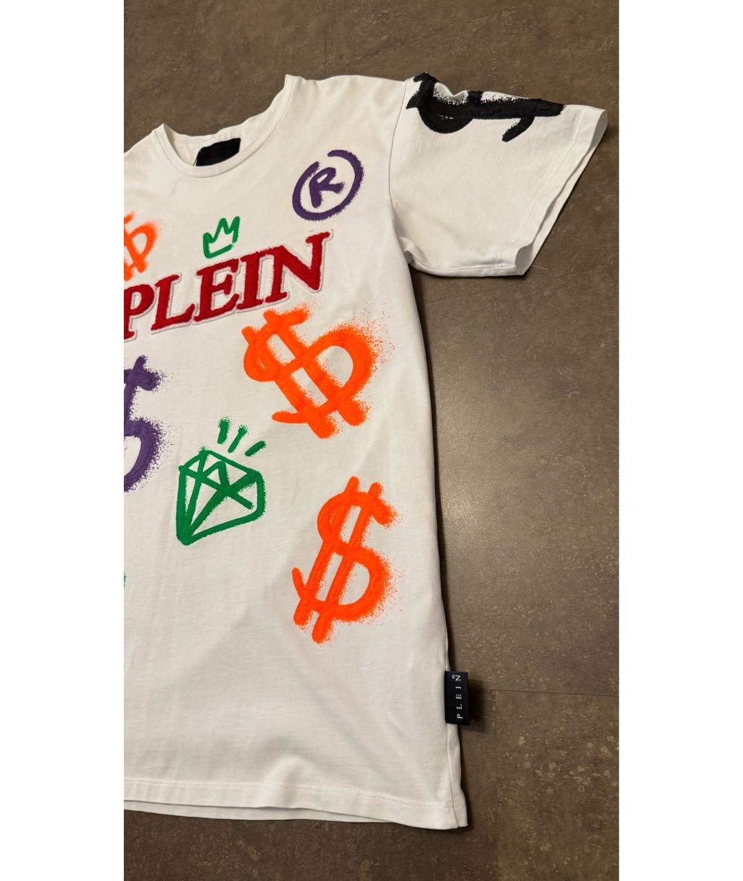 PHILIPP PLEIN Белая хлопковая футболка, фото 5